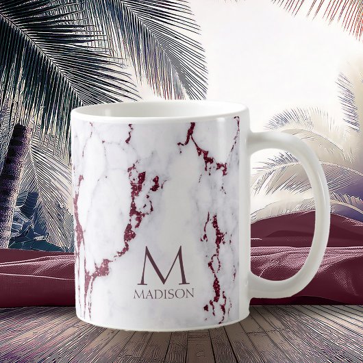 Mug Parties scintillant de marbre moderne Monogramme B