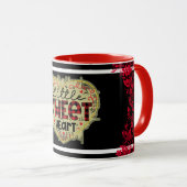 Mug Parties scintillant de petit coeur branchée Valent (Devant droit)