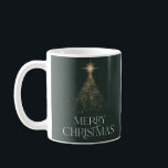 Mug Parties scintillant d'or brillant vert moderne pho<br><div class="desc">Parties scintillant d'or pétillant vert moderne typographie 1 photo cadeau de mug de Noël</div>