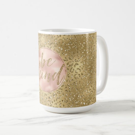Mug Parties scintillant d'or Empreinte de léopard Blus (Devant droit)