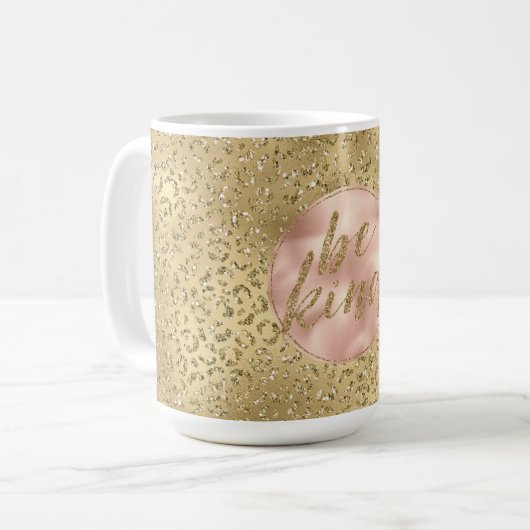 Mug Parties scintillant d'or Empreinte de léopard Blus (Devant gauche)