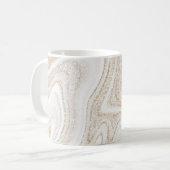Mug Parties scintillant d'or en marbre blanc moderne e (Devant gauche)