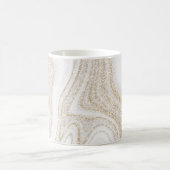 Mug Parties scintillant d'or en marbre blanc moderne e (Centre)