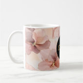 Mug Parties scintillant d'or floral rose noir Cercle n (Gauche)