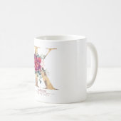 Mug Parties scintillant d'or K Monogramme Floral Bourg (Devant droit)