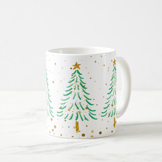 Mug Parties scintillant d'or mignonne Confetti Noël ar (Devant droit)