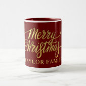 Mug Parties scintillant d'or moderne Joyeux Noël (Centre)