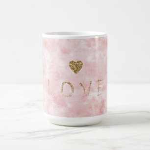 Mug Parties scintillant d'or rose Coeur d'amour