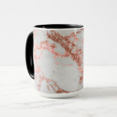 Mug Parties scintillant d'or Rose en marbre moderne (Devant gauche)
