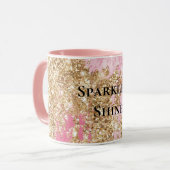 Mug Parties scintillant d'or rose fille (Devant gauche)