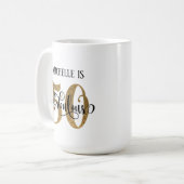 Mug Parties scintillant d'or Script 50 et fabuleux sur (Devant gauche)