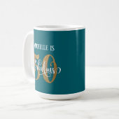 Mug Parties scintillant d'or Script 50 et fabuleux sur (Devant gauche)