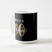Mug Parties scintillant d'or Script 50 et fabuleux sur (Devant gauche)