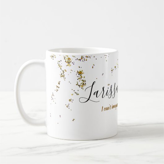 Mug parties scintillant éclaboussée + nom manuscrit él (Gauche)