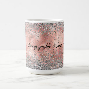 Mug Parties scintillant en argent rose rose Glam Glitz