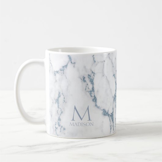 Mug Parties scintillant en marbre moderne Monogramme D (Gauche)