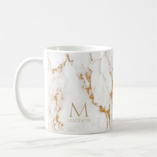 Mug Parties scintillant en marbre moderne Monogramme G (Gauche)