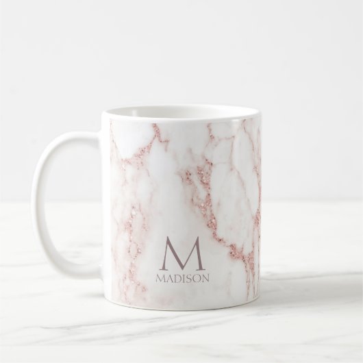 Mug Parties scintillant en marbre moderne Monogramme R (Gauche)