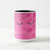 Mug Parties scintillant en marbre rose brillant noir (Centre)