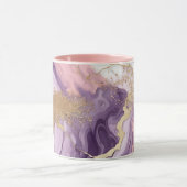 Mug Parties scintillant en marbre rose violet or (Centre)