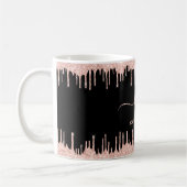 Mug Parties scintillant en or Blush Rose 2 Monogrammes (Gauche)