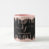 Mug Parties scintillant en or Blush Rose 2 Monogrammes (Centre)