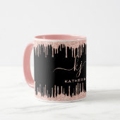 Mug Parties scintillant en or Blush Rose 2 Monogrammes (Devant gauche)