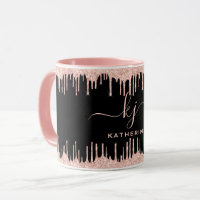 Parties scintillant en or Blush Rose 2 Monogrammes