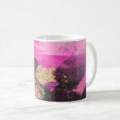 Mug Parties scintillant en or noir rose Brush moderne (Devant droit)