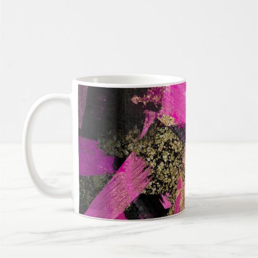 Mug Parties scintillant en or noir rose Brush moderne (Gauche)