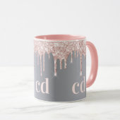 Mug Parties scintillant en or rose argent gouttes de (Devant droit)