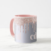 Mug Parties scintillant en or rose argent gouttes de (Devant gauche)
