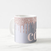 Mug Parties scintillant en or rose argent  gouttes mon (Devant gauche)