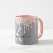 Mug Parties scintillant en or rose argent rose  (Devant droit)