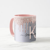 Mug Parties scintillant en or rose argent rose  (Devant gauche)