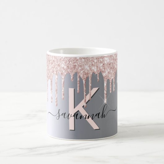 Mug Parties scintillant en or rose argenté  monogramme (Centre)