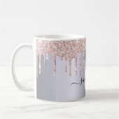 Mug Parties scintillant en or rose argenté  monogramme (Gauche)