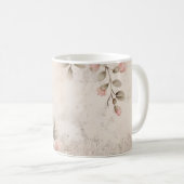 Mug parties scintillant en or rose, feuille rose, emba (Devant droit)