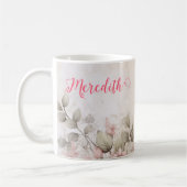 Mug parties scintillant en or rose, feuille rose, emba (Gauche)