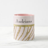 Mug Parties scintillant en or rose pâle Zebra (Centre)