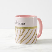 Mug Parties scintillant en or rose pâle Zebra (Devant droit)