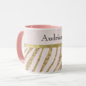 Mug Parties scintillant en or rose pâle Zebra (Devant gauche)