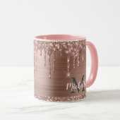 Mug Parties scintillant en or rose vierge Vernis Monog (Devant droit)