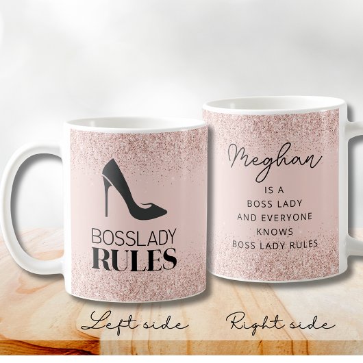 Mug Parties scintillant floue Boss Lady Règles personn
