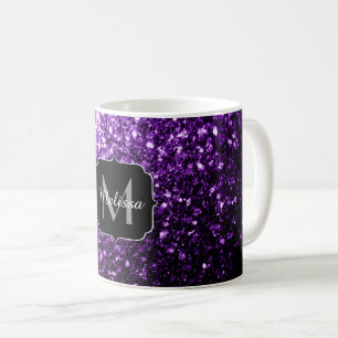 Mug Parties scintillant foncé violet faux brillant sci