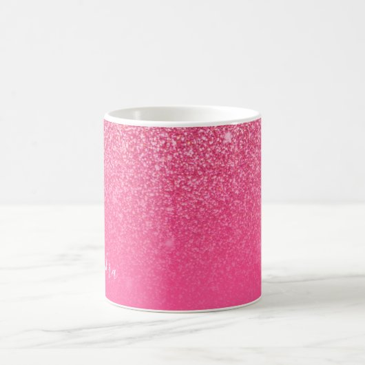 Mug Parties scintillant Girly Sparkly Rose rose Nom du (Centre)