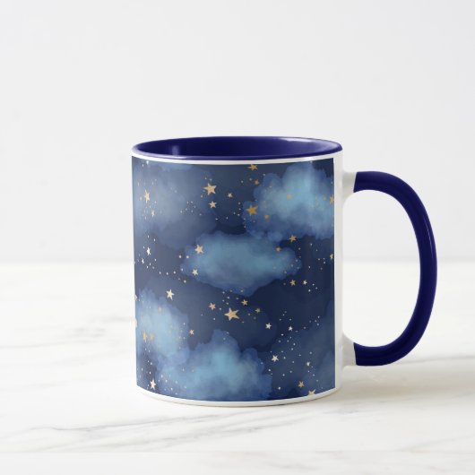 Mug Parties scintillant Gold Stars Dark Blue Sky Motif (Droite)