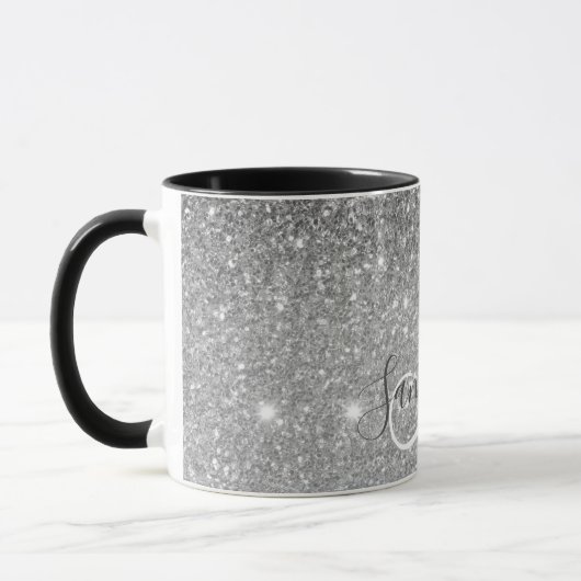 Mug Parties scintillant gris moderne éclabousser Nom p (Gauche)