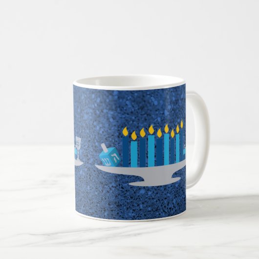 Mug Parties scintillant Hanoukka Potpourri Blue Faux (Devant droit)