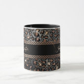 Mug Parties scintillant Leopard Black Gold personnalis (Centre)